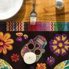 Artoid Mode Flowers Sugar Skull Mexican Day of The Dead Table Runner, Dia De Los Muertos Kitchen Dining Table Decoration for Home Party Decor 13x72