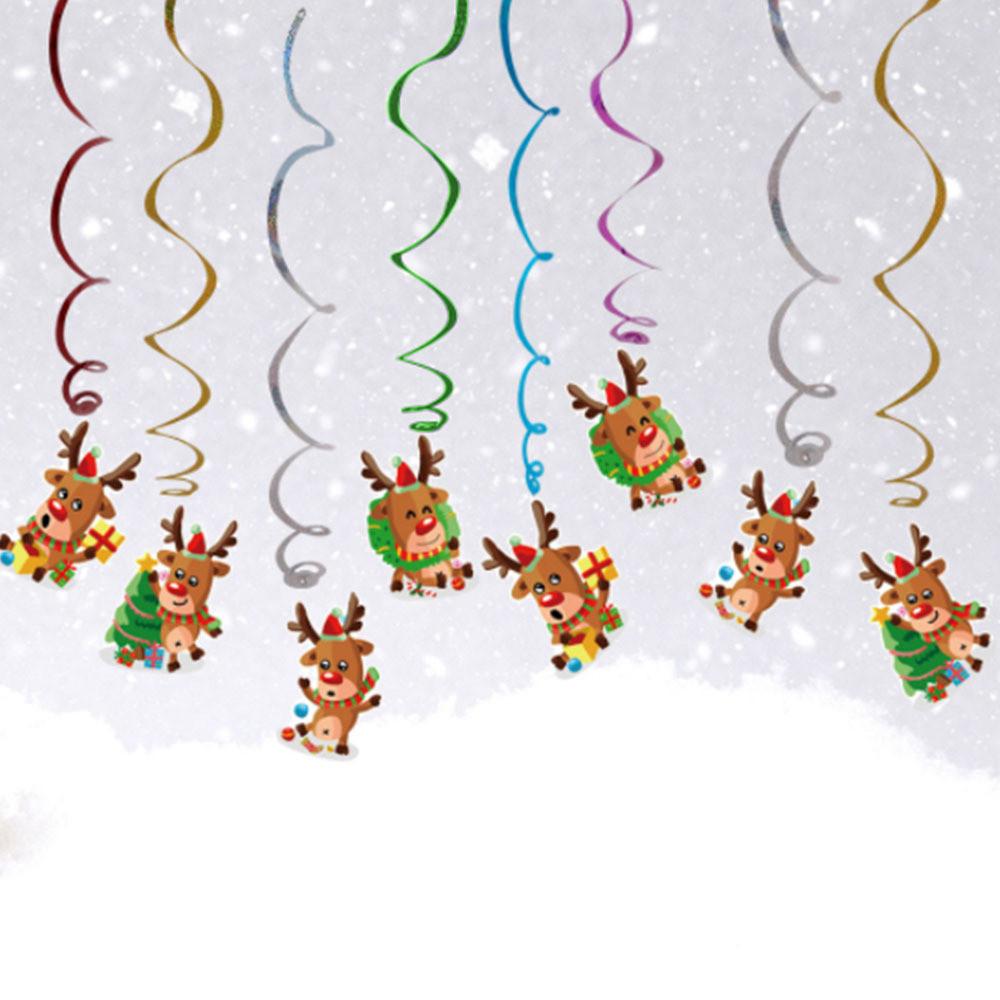 Decorations Eyecatching Christmas With Spiral Streamers And Triangle Flags For Holiday Festivities