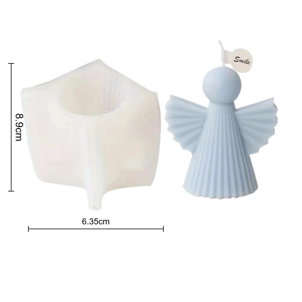 

A Top Quality Angel Silicone Candle Mold Aromatherapy Wax Polymer Clay Resin Statue Tool Art Wing Stripe Grid Design Male Female