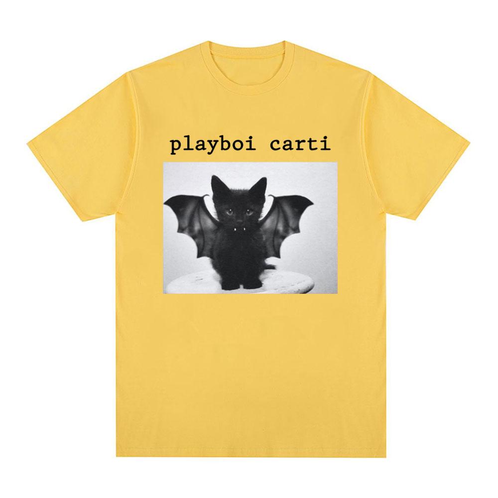 Rapper Playboi Carti Kat Grafische Print T-shirt Vintage Jaren 90 Vintage Hip Hop T-shirt Mode Casual Oversized T-shirts Streetwear