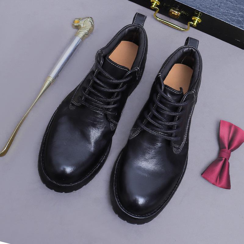 

Модные мужские ботинки из натуральной кожи, удобные ботинки, мужские зимние ботинки из натуральной кожи, мужские кроссовки, мужская модная обувь 37 чёрный