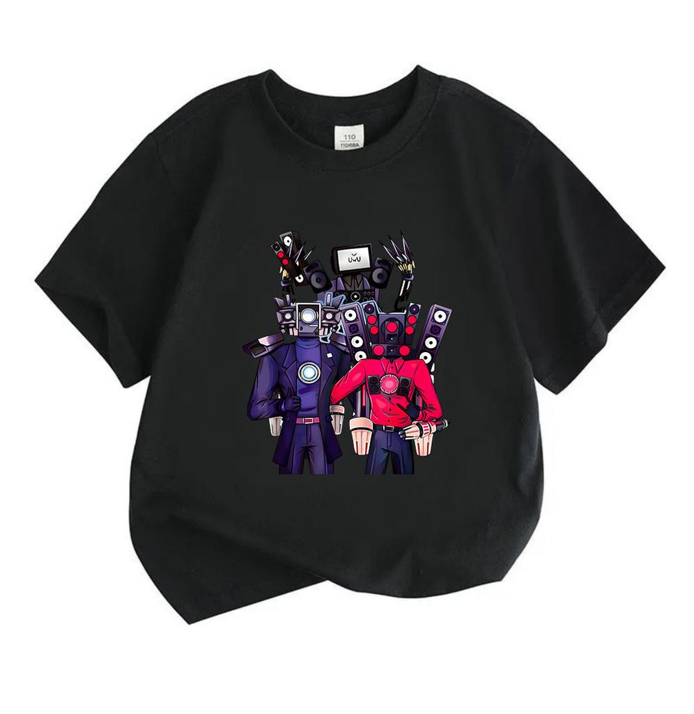 Kids Boys Girls 100% Cotton Crew Neck Short Sleeve T-Shirt, Cool Game Character Graphic Casual Soft Breathable Tee Top for Children Daily Outdoor Wear