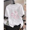 Women's Glitter Heart Letter Print Tee Crew Neck Short Sleeve Stretch All-Season Machine Washable Casual Top