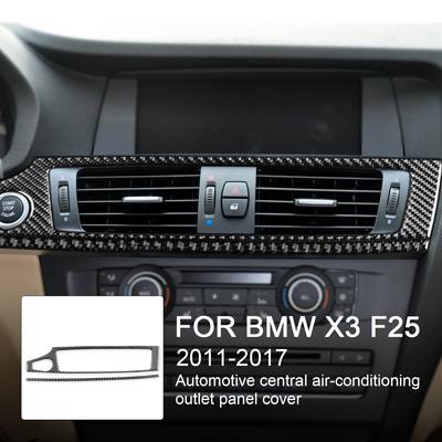 For BMW X3 F25 2011-2017 X4 F26 2014-2017 Auto Carbon Fiber Interior Center Instrument Air Conditioner Outlet Panel Cover Trim