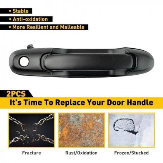 For 1998-2003 Toyota Sienna 2x Front Exerior Side Door Handle Black RH+LH