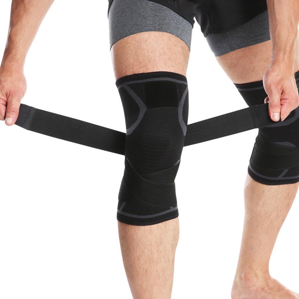 Figure-Eight Cross-Band Knee Pads, Outdoor Sports Compression Brace for Running, Cycling, Basketball, Hiking, Fitness