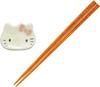 Sanrio Characters Hello Kitty with Chopstick Rest Japanese Kitty Made In Day (SANRIO) Chopsticks, 22.5cm Long, Set, Approx. 4x2cm, Tableware,