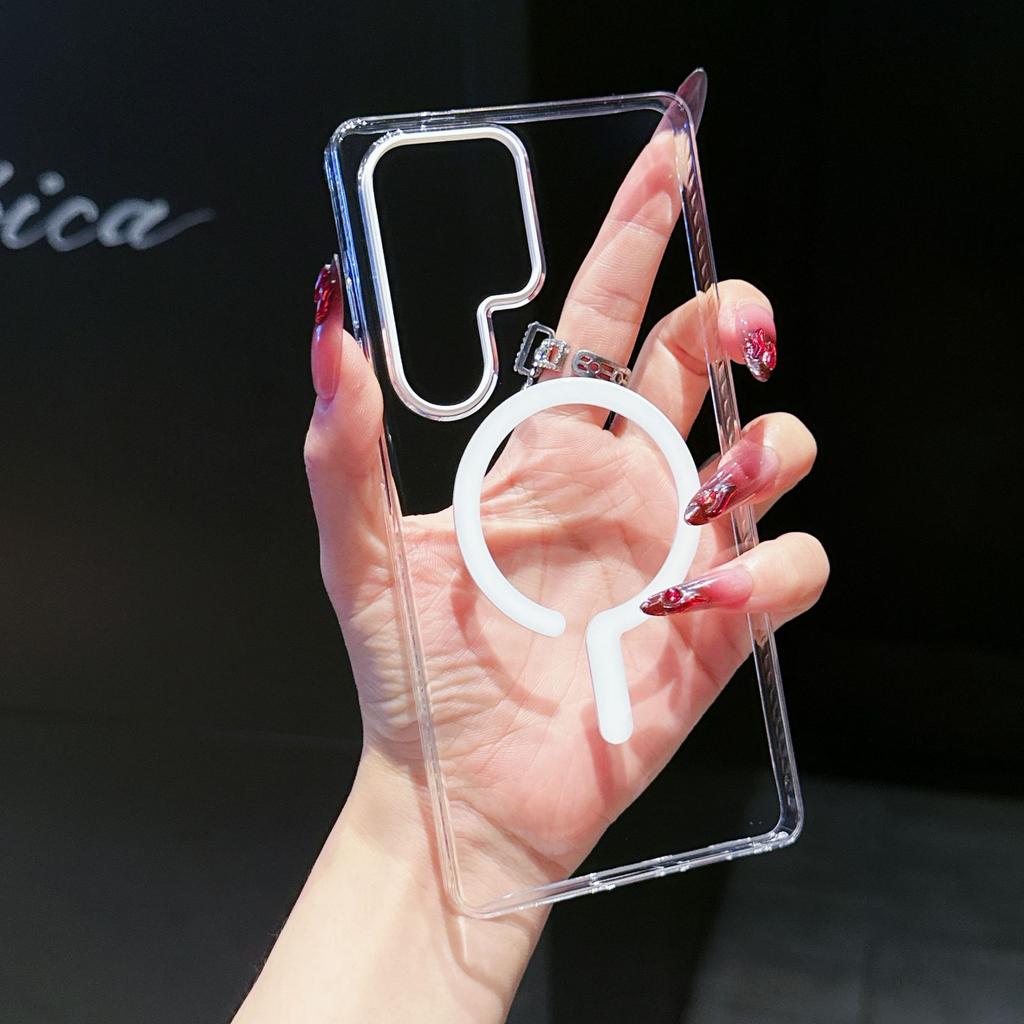 Strong Magnetic Suction Suitable for Samsung S25ultra Mobile Phone Case Anti Fall Ultra Thin Simple Protective Case