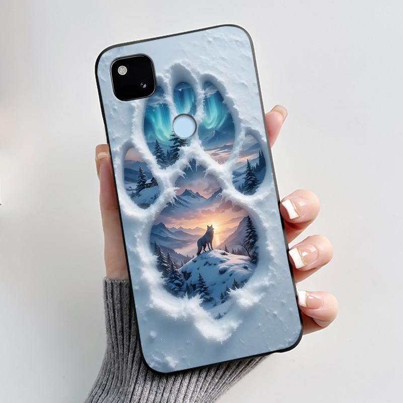 For Google Pixel 4a 4G Case Luxury Cute Love Rabbit Funny Soft Black Matte TPU Silicone Back Protective Cover Slim Thin Casing