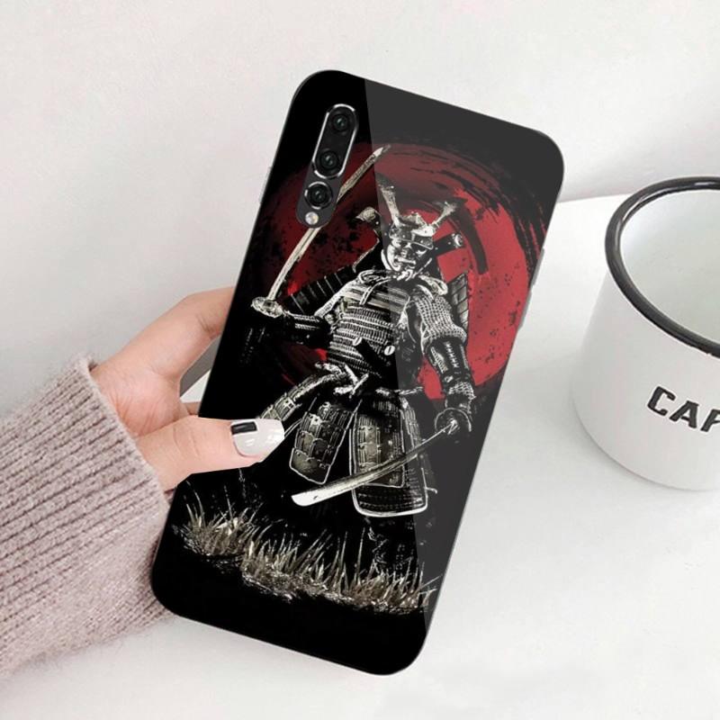 

Чехол для телефона с маской японского самурая Oni для Huawei P50 P40 P30 P20 Pro Mate 40 30 20 Pro Nova 9 8 7 ПК, стеклянный чехол для телефона Huawei P40 Pro