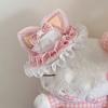 Lace Trim Bunny Ear Hair Clip Sweet Pink Lolita Hair Accessory Rabbit Ear Headpiece  Cosplay Party