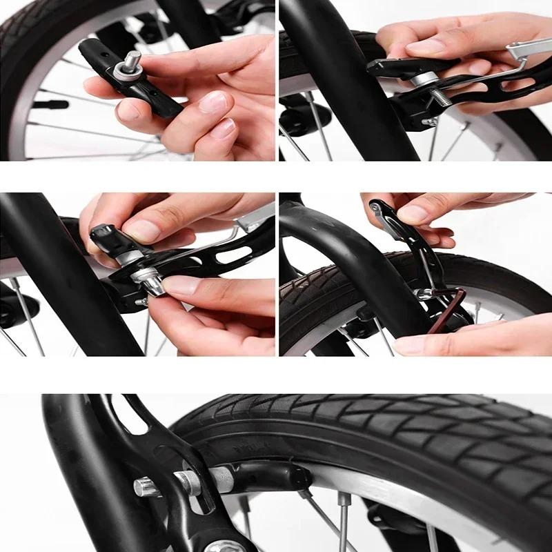 1 2 4 Pairs MTB Road Bike Silent Brake Pads Cycling V Brake Holder Shoes Rubber Blocks Durable Bicycle Brake Pads Accessories