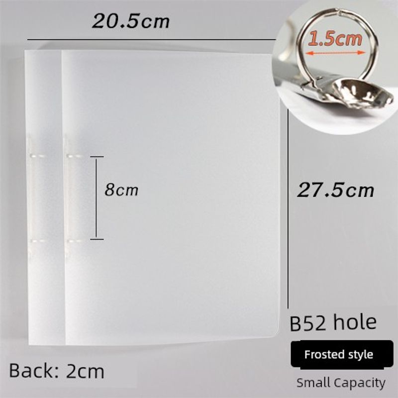 

B5 Loose-Leaf Binder 2 Pack Transparent Frosted Journal Book Small Capacity Horizontal Section Enlarged Horizontal Section Folder Hot B5 2-Hole Small Capacity Model (Pack of 2)