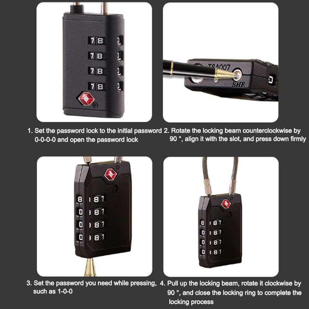 TSA Customs Password Lock Security Tool Suitcase Luggage Coded Lock New Cabinet Padlock  for Travel