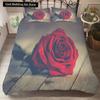 Red Rose King Queen Duvet Cover Romantic Flower Bedding Set Valentine's Day Quilt Cover Couples Floral Polyester Comforter Cover