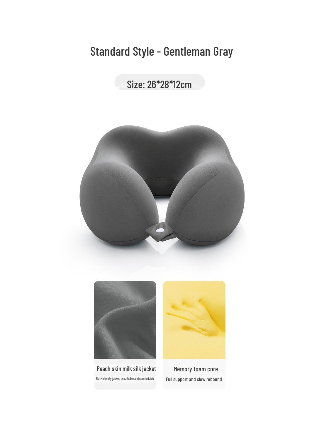 U-Shaped Memory Foam Travel Neck Pillow for Cervical Support