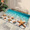 OceanVacation Style Swimming Pool Carpet Starfish Shell Water Pattern Bedroom SofaNon Slip Foot Pad Leisure Seaside Style Carpet