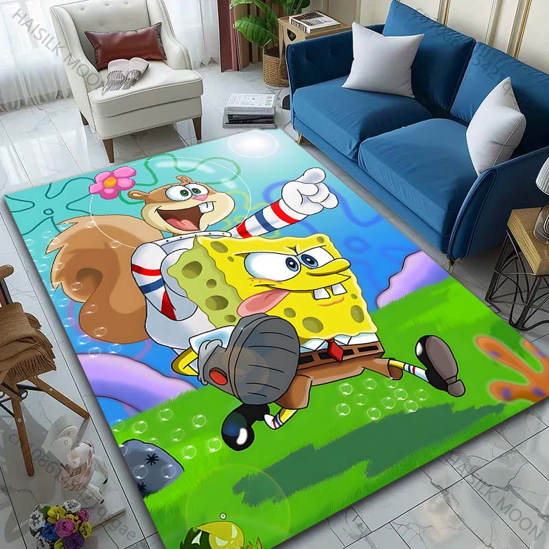 1PC Cute Spongebob and Friends Cartoon Carpet for Living Room Bedroom Sofa Doormat Home Decor Non-slip Floor Mat Luxury Gifts