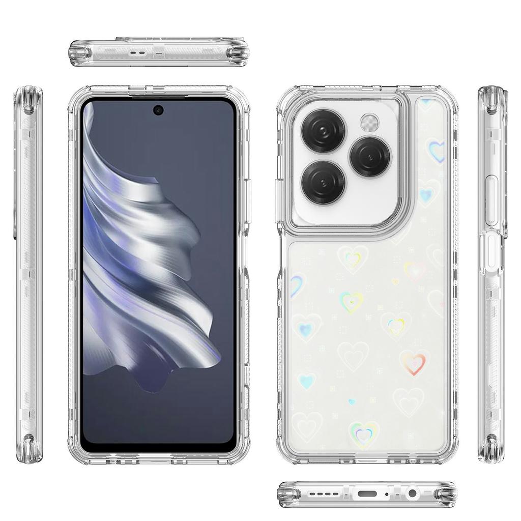 Clear Case for TECNO Spark 20 Pro/Infinix Hot 40 X6836/Hot 40 Pro X6837 Precise Cutouts Acrylic TPU Phone Cover with Laser-printed Film