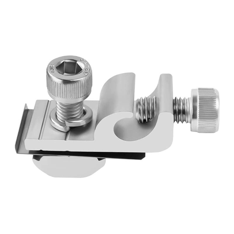 Pack of 4 Aluminum Solar Grounding Clamps  with Adjustable Screws & Strong  Design Easy To Use for Photovoltaic Panel