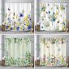 Shower Curtain For Bathroom Waterproof Sage Green Eucalyptus Leaves Spring Watercolor Plant Shower Curtains Bathroom Decoration