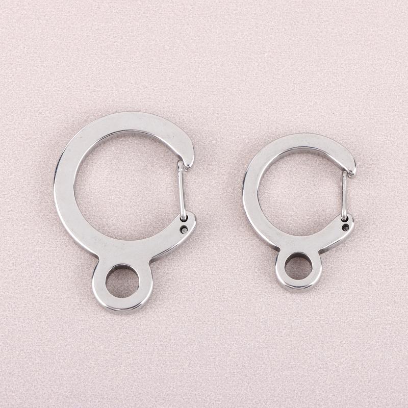 2Pcs Heavy Duty Stainless Steel Key Ring Spring Snap Hook Carabiner for Outdoor Sports Backpack