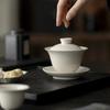 160ML Grass Ash Three Talents Gaiwan Creative Tea Tureen Household Tea Bowl With Lid Kit Tea Brewing Cover Bowl Cha Decoration