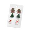 Pair Christmas Combination Stud Earrings Set Earrings Snowman Gingerbread Man Christmas Tree Ear Ornament Earrings