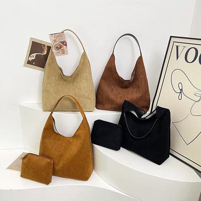Autumn and Winter New Tote Bag Women's Matte Suede Large-capacity Shoulder Bag Commuter Casual Fashion Trendy Underarm Bag