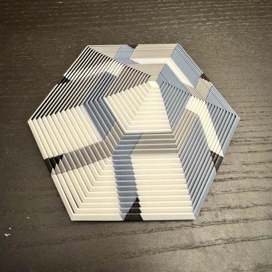 Hexagon Twist Illusion Toy Anxiety Stress Relief 3D Printed Hexagon Fidget Toy Adults Portable Travel Hexagon Decompression Toy