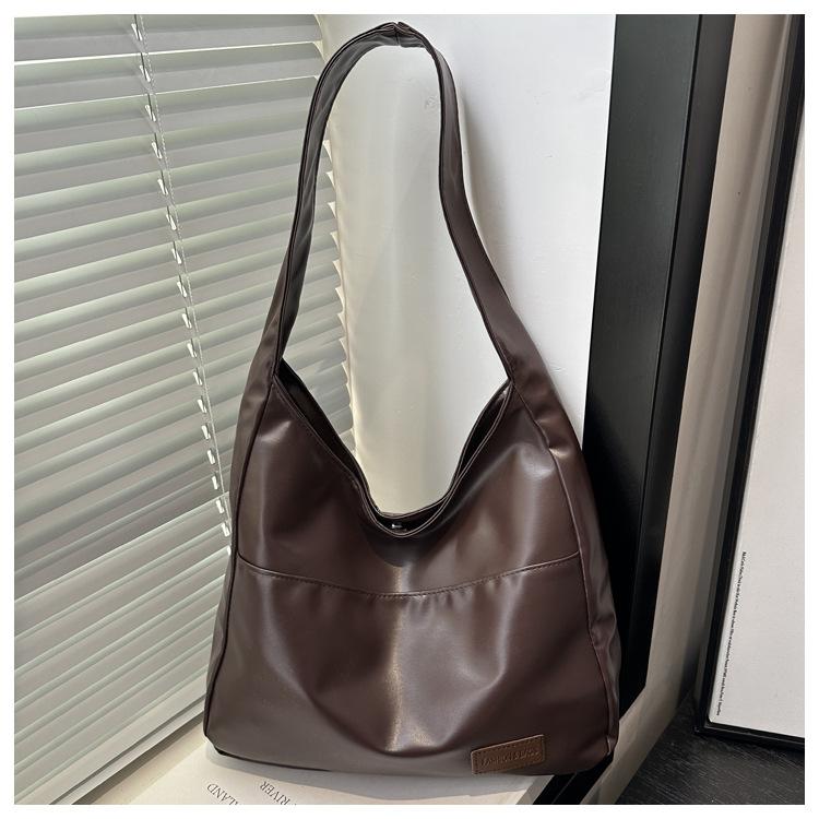 Large Capacity Retro Casual New Texture Solid Color Simple Casual Shoulder Underarm Tote Women's Bag