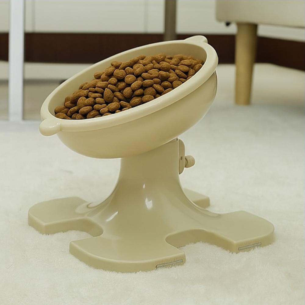 Height Adjustable Raised Cat Bowl Neck Protection Cat Food Plate Tilted Dog Feeding Bowl for Pet