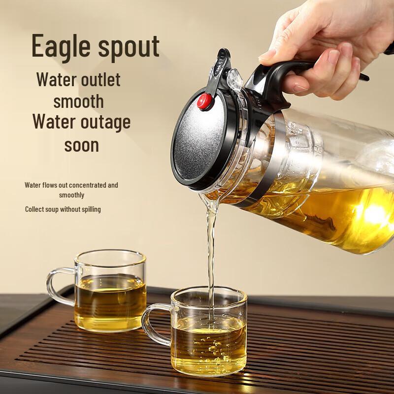 Baijie Heat-Resistant Glass Press Tea Pot with Infuser, 750ml