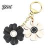 Small Floral Pendant Keychain Double Chrysanthemum Design Retro Style Soft