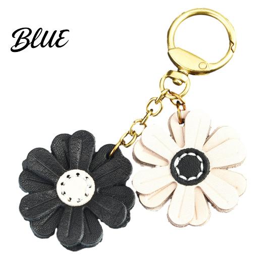 Small Floral Pendant Keychain Double Chrysanthemum Design Retro Style Soft