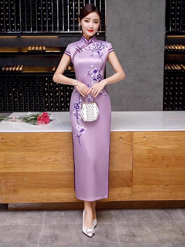 Elegant Retro Shanghai Cheongsam: High-End New Chinese Style Long Dress