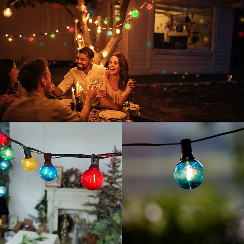 Жаңа су өткізбейтін RGB LED G40 күн жолды шамдары, ашық ауада Рождество мерекесіне арналған 21 м ертегі шамы, гирляндия бағы үйлену лагерінің декоры