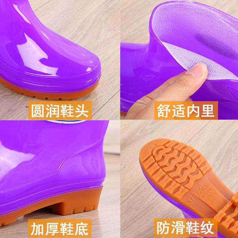 Fashion cotton water shoes adult rain shoes women's thickened rain boots rainy days fleece thermal rubber shoes overshoes non-slip