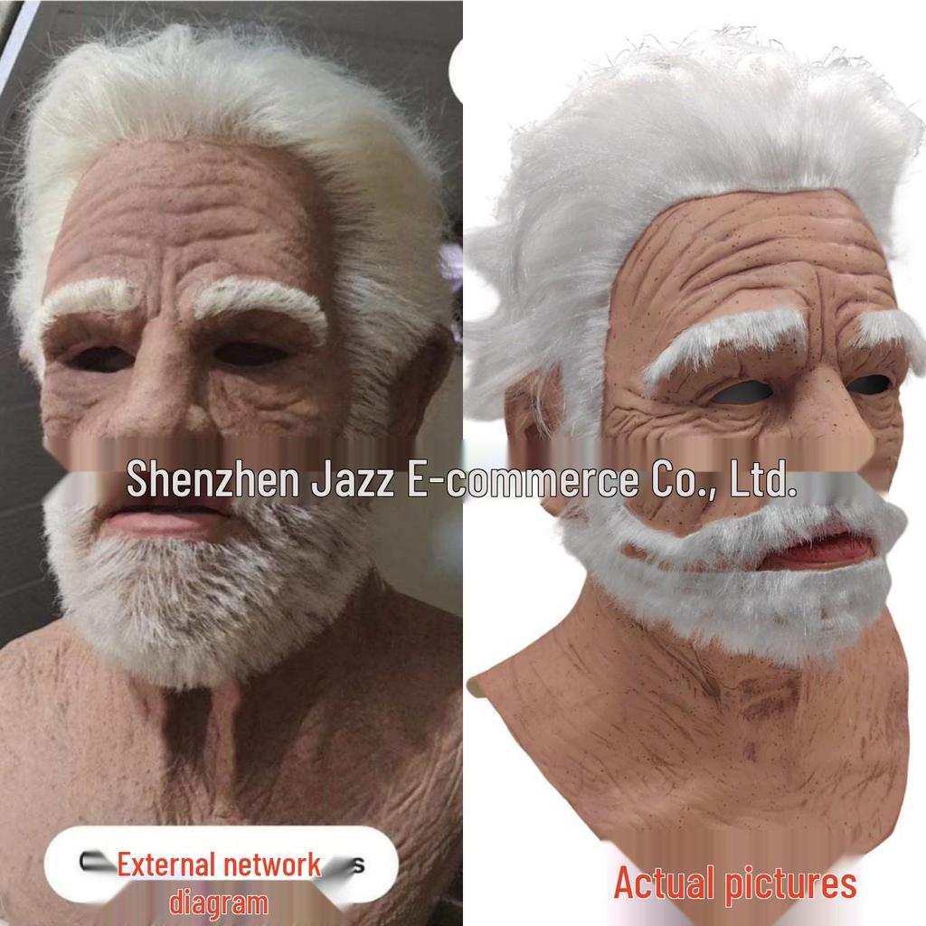Realistic Latex Halloween Mask: Young Man with Wig