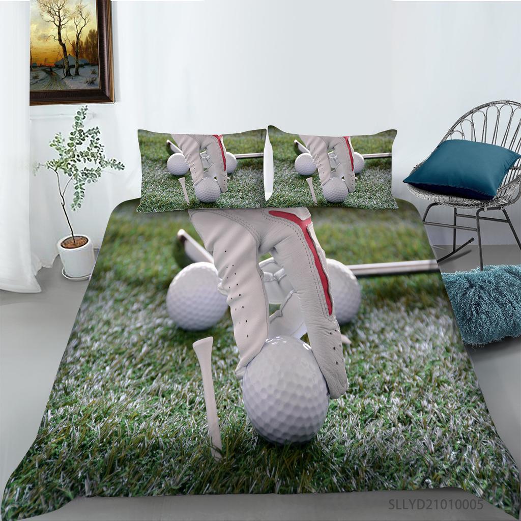 Golf Series Digital Printing Bedding Two Or Three-Piece Set Polyester Cocoa