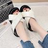 Mode Koreanischer Stil Kreuzriemen Dicke Sohle Hausschuhe Damenmode Sommer Klobige Plateausandalen Frau Outdoor Rutschfeste Pantoletten Mujer