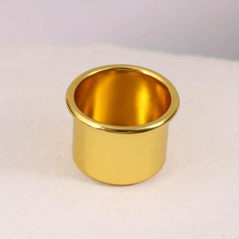 10Pcs Mini Round Candle Cup Gold DIY Candlestick Making Tray Holder Container Accessory Aluminium Home Party Decor Parts