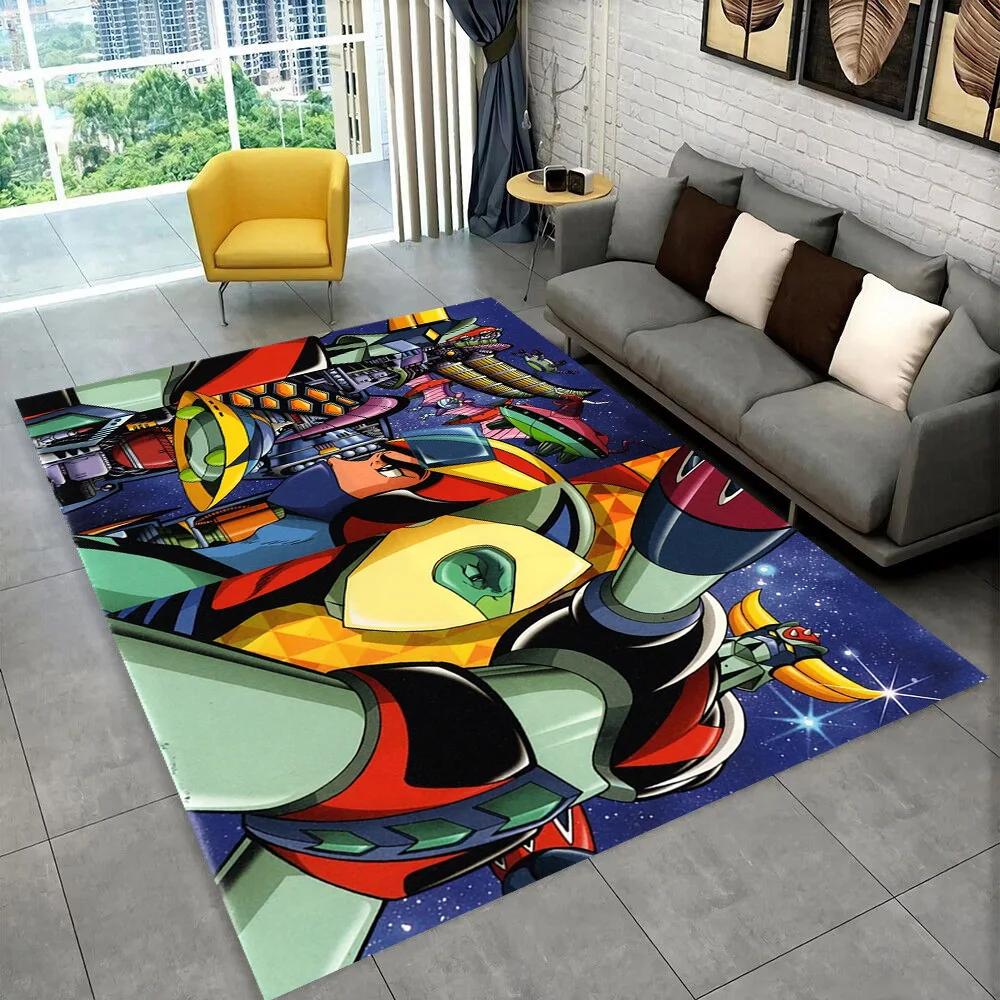 UFO Robot Grendizer Anime cartoon Area Rug,Carpet for Home Living Room Bedroom Sofa Doormat Decor,kid play Non-slip Floor Mat 3D