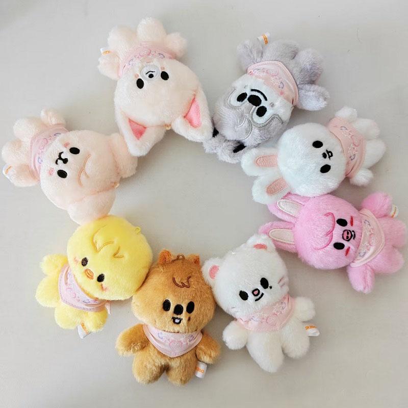 Plush Keychain Stray Kids Plush Toy Water Scarf Bean Eye Felix Plush Keychain Male and Female Fans Birthday Gift