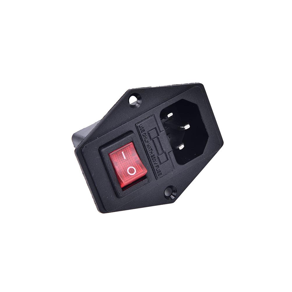 

Hot 3Pin iec320 c14 inlet module plug fuse switch male power socket 10A 250V