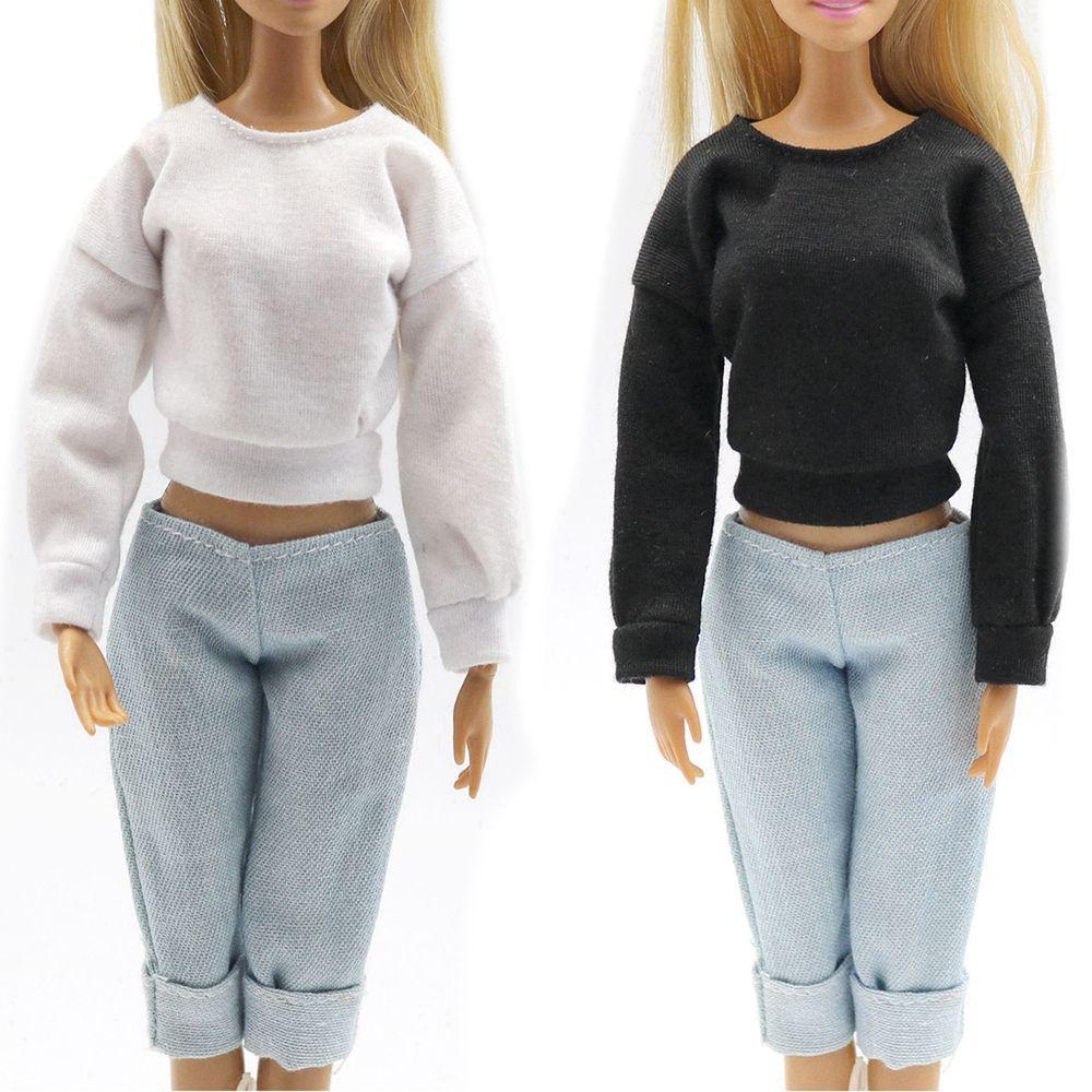 30Cm Doll Clothes Fashion Dress Sweatshirt Coats Tops Pants Vest Everyday Wear For 11.8 Doll Toys Girls Children Gifts