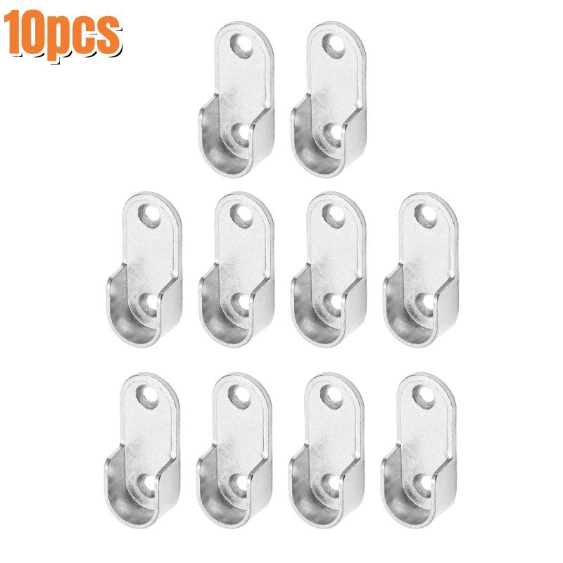 2-10pcs Oval Closet Pole Sockets,Flange Rod Holder,Closet Rod Brackets,Hanging Clothes Rod Holder,Wardrobe Clothes Tube Support