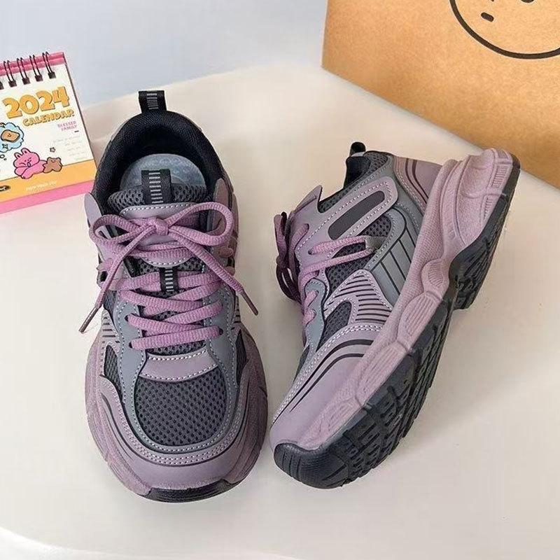 This year's popular purple dad shoes women's new heightened platform versatile sports and leisure shoes