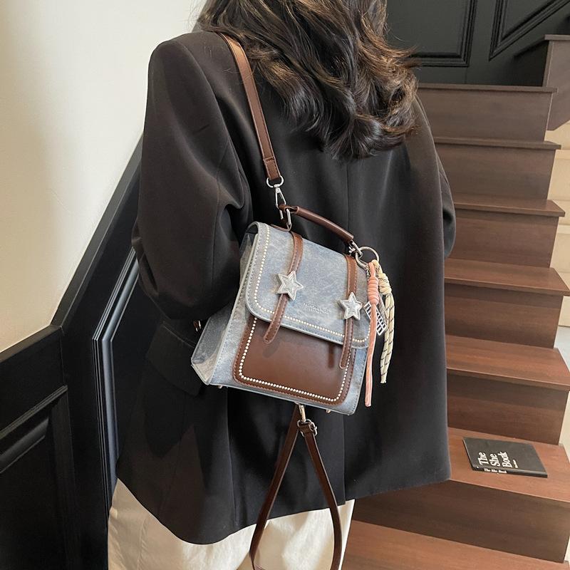 Backpack Women's Fashion Casual Handheld Student School Bag Small Square Bag Premium Light Travel Backpack