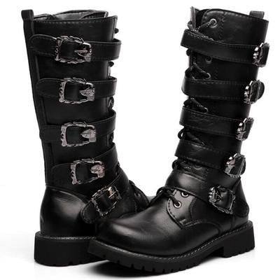 Pánské PU kůže Černá Zima Pánské Moto boty Móda Mavericks Punk Rock Punk boty